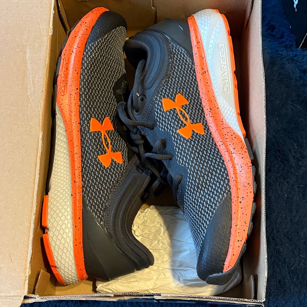 Under Armour Black and Orange Men's Training Sneakers